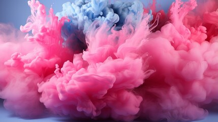 Fototapeta premium Full frame of the pink backdrop with an abstract background and bright clouds..