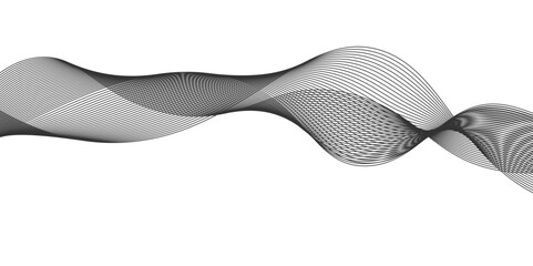 abstract Design elements. Wave of many gray lines. Abstract wavy stripes on white background isolated.Colourful shiny waves with lines created using Blend Tool,	