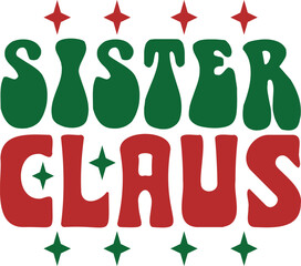 santa family retro svg design bundle and eps file