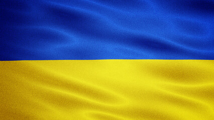 Waving Fabric Texture Of Ukraine National Flag Graphic Background