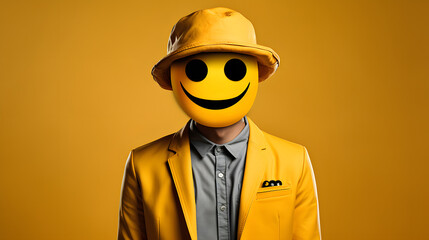 yellow jacket with a smiley face on it Generative AI