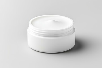 balm jar mockup on white background. Make up product blank container. Body and face care. generative AI