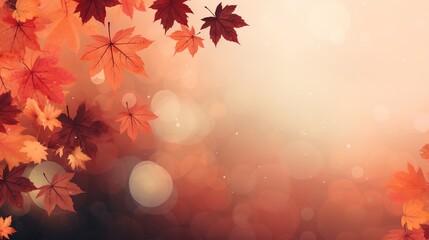 A vibrant autumn scene with colorful leaves on the ground and in the background