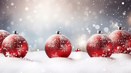Naklejka na ściany i meble red christmas background with snowflakes background