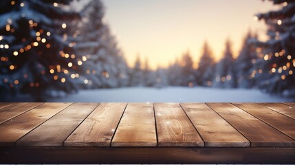 christmas tree on the wooden background