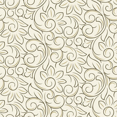 Seamless swirly flower pattern design