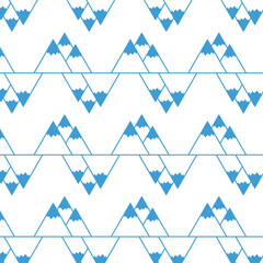 Digital png illustration of rows of blue mountains pattern on transparent background