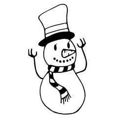 Digital png illustration of black snowman on transparent background