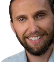 Obraz premium Digital png photo of smiling caucasian man on transparent background