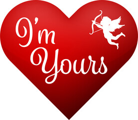 Digital png illustration of i'm yours text on red rard on transparent background