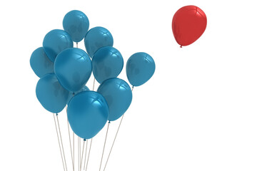 Digital png illustration of blue and red balloons on transparent background
