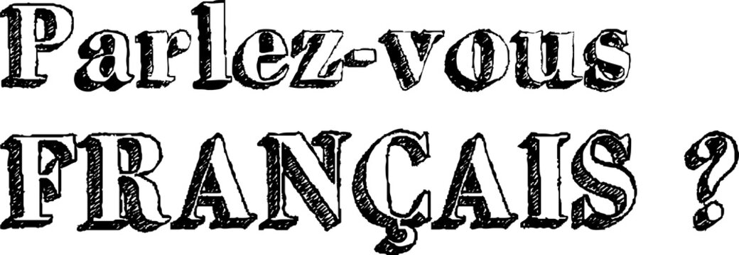 Digital png illustration of parlez vous francais text on transparent background