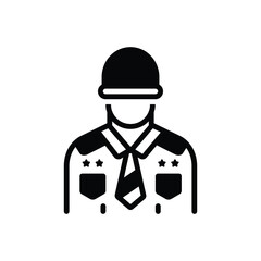 Black solid icon for corps 