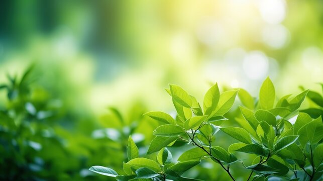 green leaves in sunlight background