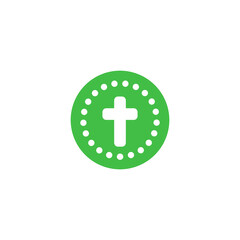 Obraz premium Digital png illustration of green circle with cross on transparent background