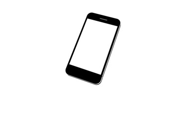Digital png illustration of smartphone with blank screen on transparent background