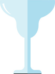 Digital png illustration of blue champagne glass on transparent background