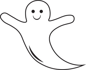 Digital png illustration of ghost with smile on transparent background