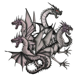 Naklejka premium black dragon with white background