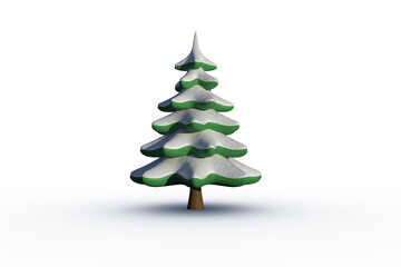 Digital png illustration of christmas tree in snow on transparent background
