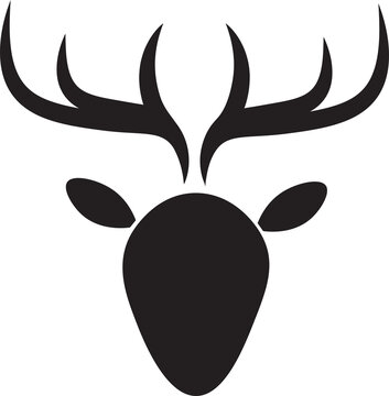 Digital png illustration of silhouette of black deer