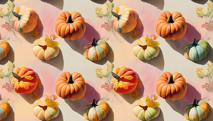 seamless pattern,pumpkins,halloween  ,autumn,pumpkins,fall,AI generated