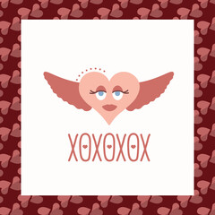Digital png illustration of valentines card on transparent background