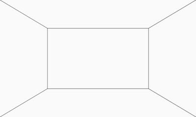 vector graphic of an empty white room with a 3D view