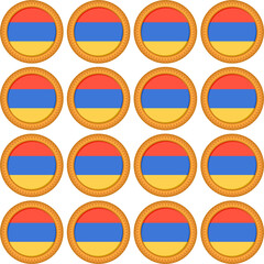 Pattern cookie with flag country Armenia in tasty biscuit