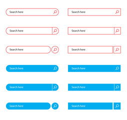 Web search bar collection. Search bar set.