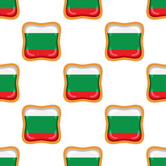 Pattern cookie with flag country Bulgaria in tasty biscuit