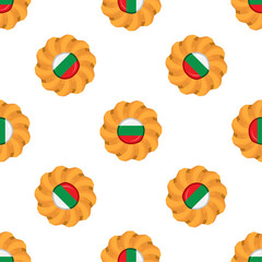 Pattern cookie with flag country Bulgaria in tasty biscuit