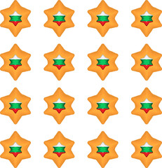 Obraz premium Pattern cookie with flag country Bulgaria in tasty biscuit