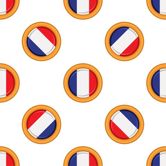 Pattern cookie with flag country France in tasty biscuit