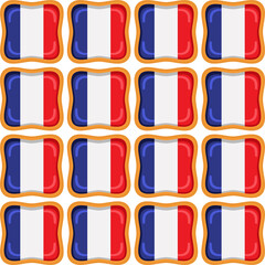 Pattern cookie with flag country France in tasty biscuit