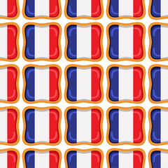 Pattern cookie with flag country France in tasty biscuit