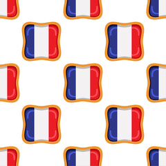 Pattern cookie with flag country France in tasty biscuit