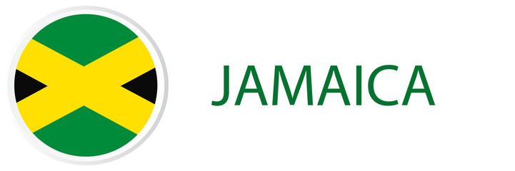 Jamaica flag in web button, button icons.