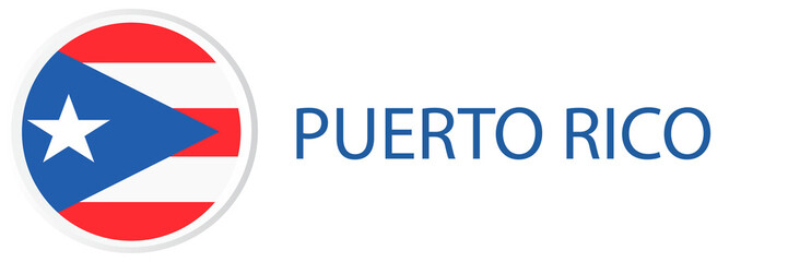 Puerto Rico flag in web button, button icons.