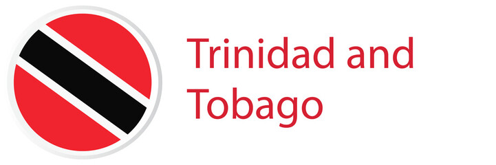 Trinidad and Tobago flag in web button, button icons.
