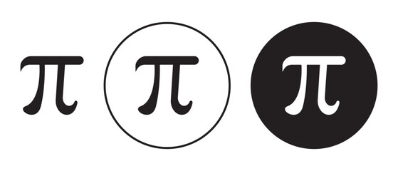 pi vector symbol set. greek letter pi icon in black color. - obrazy, fototapety, plakaty