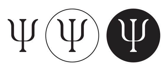 psi vector symbol set. letter psi icon in black color. - obrazy, fototapety, plakaty