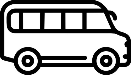 Icon outline vector bus school simple 