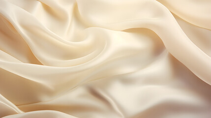 Abstract Cream Vanilla Light Brown Silk Fabric