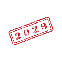 2029  oved rubber stamp with grunge style on transparent grid background