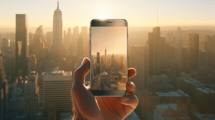 Capturing City Skyline with Smartphone - Generative AI