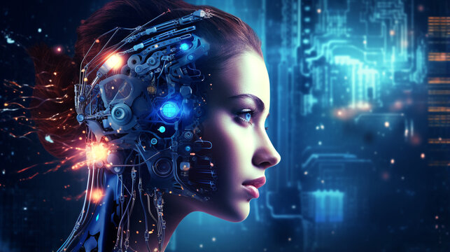 junge Frau erschaffen durch k&uuml;nstliche Intelligenz