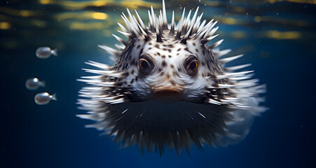 Close Up Photo of Porcupine Fish in Water