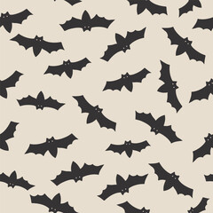 Halloween bat seamless pattern, spooky digital paper repeating background for fabric, wallpaper, wrapping paper and surface design