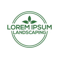 logo design landscape, leaf, green color